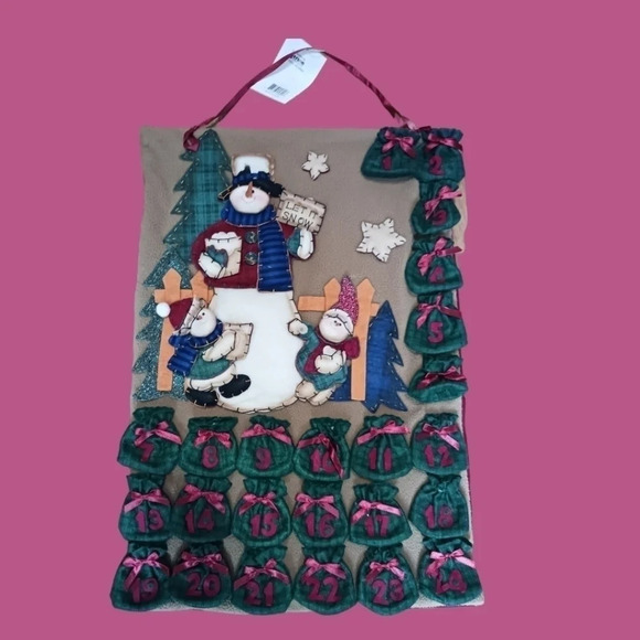 Gerson advent snowman hanging fabric calendar - Picture 3 of 9